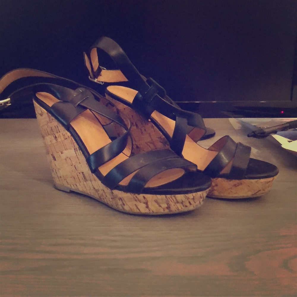 Cute strappy wedge shoes